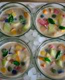 Sopa fría de coco y fruta (Ha qua dam)