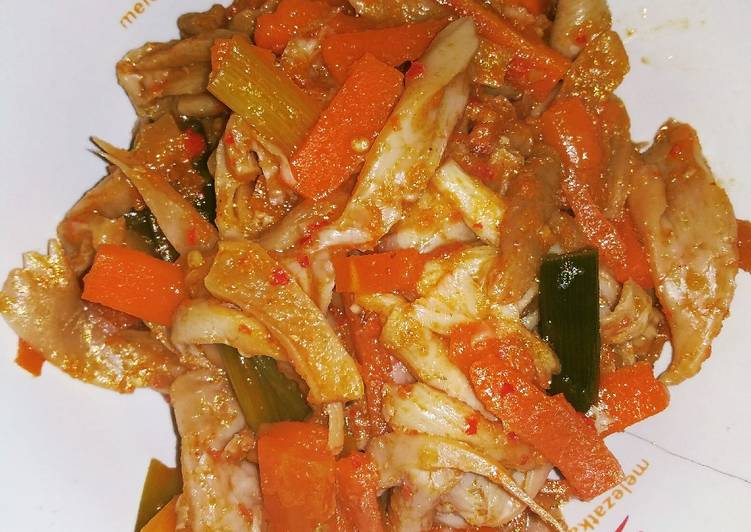 Tumis jamur tiram wortel pedas 😍
