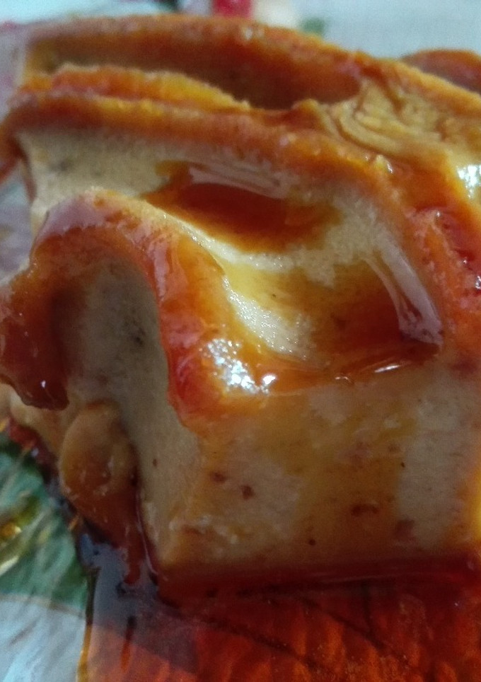 Una foto de Mi Flan de Navidad!! con Turrón de Cacahuete!!