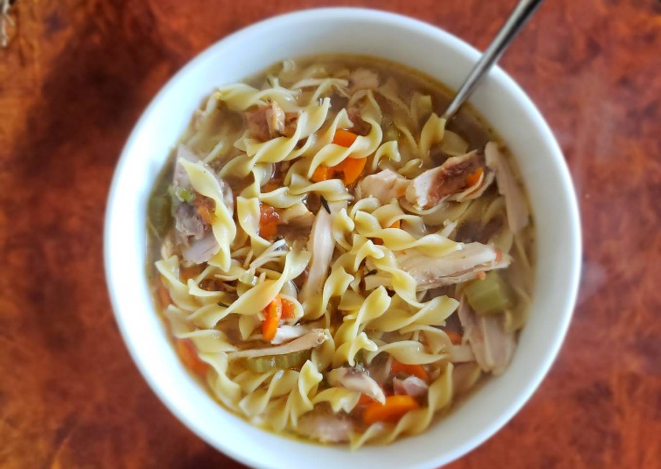 Light chicken noodle soup
