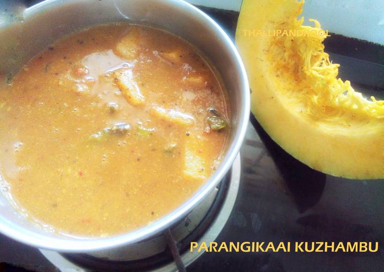 Recipe of Award-winning Parangikaai Kuzhambu / Yellow pumpkin in tamarind sauce