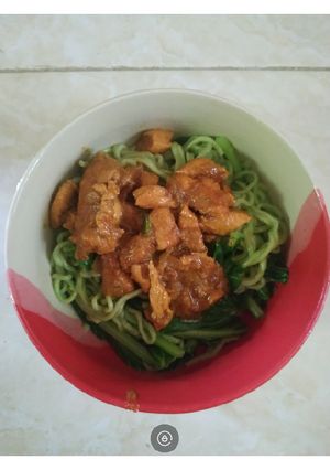 Foto resep Mie ayam hijau