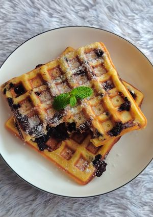 Foto resep 601. Waffle Choco Banana