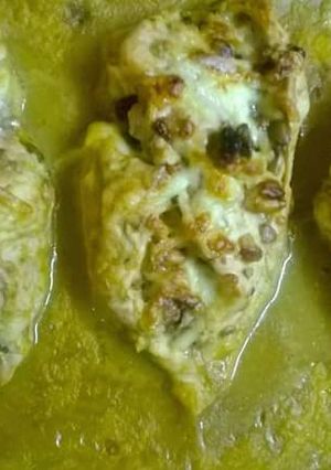 Una foto de Keto: Pechuga de pollo rellena a la mostaza