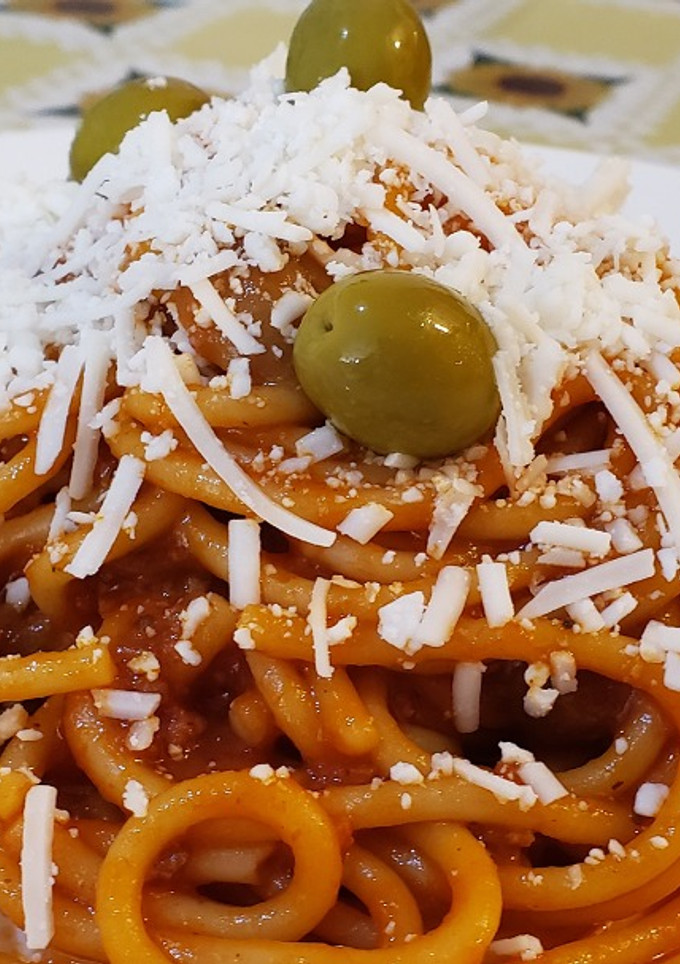 Una foto de Espaguetti con champiñones en la olla Ninja Foodi
