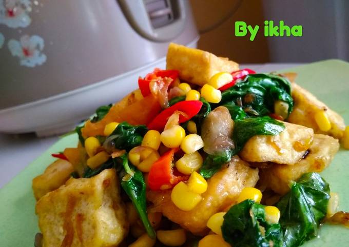 Langkah Mudah untuk Membuat Cah Bayam Tahu Jagung Manis, Lezat Sekali