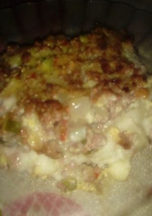 Una foto de Pastel de coliflor y carne