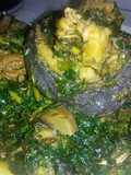 Vegetable soup with ugba and snail