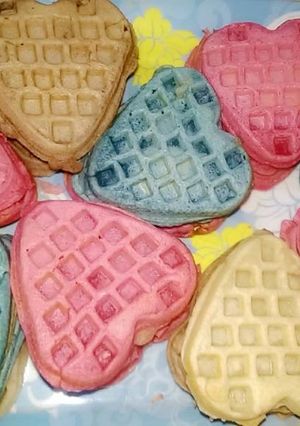 A picture of Colored Waffles.