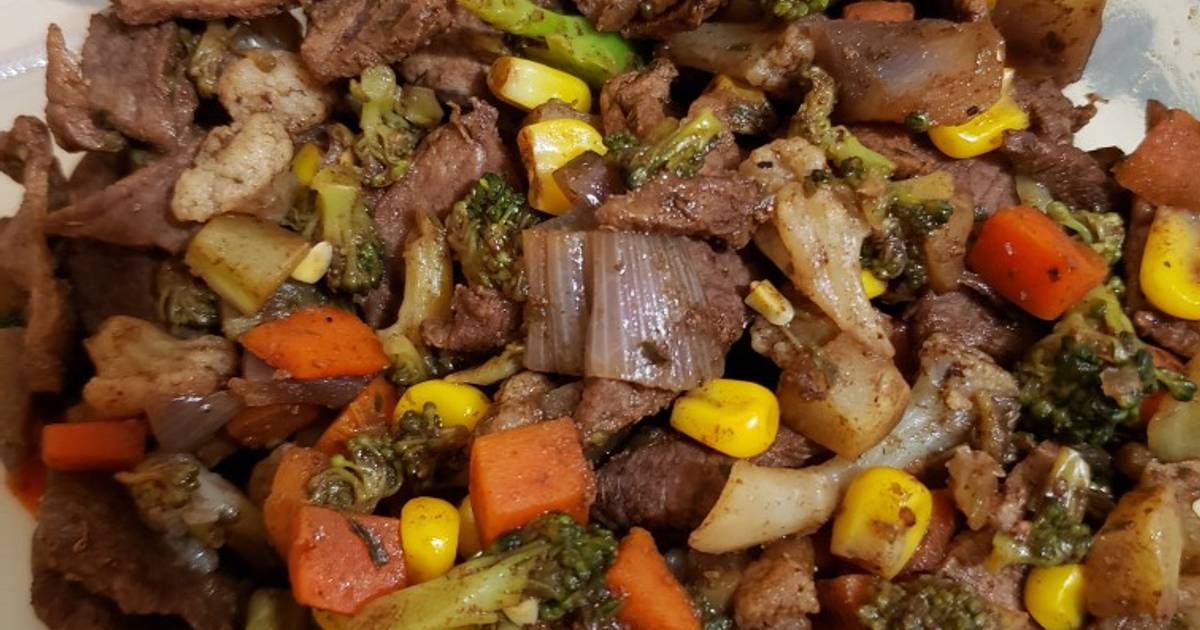 Bistec con verduras Receta de berushka marrufo- Cookpad