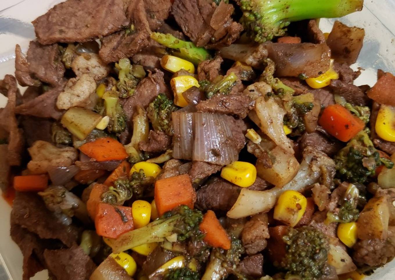 Bistec con verduras