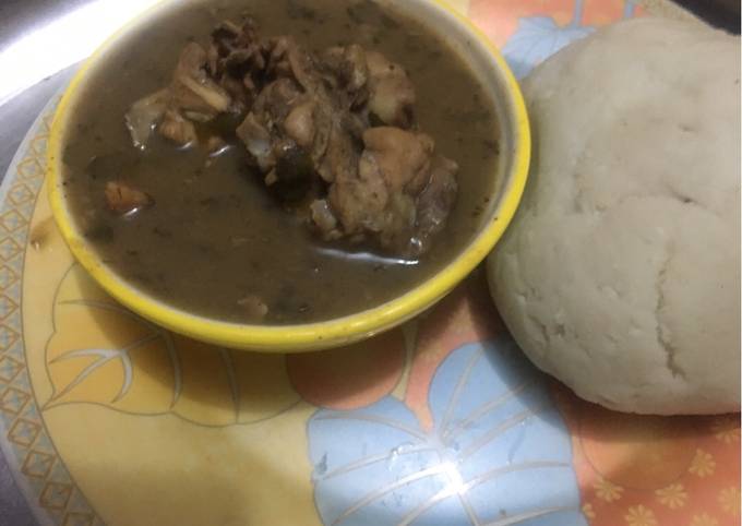 Oil free Pepper soup and pounded yam
