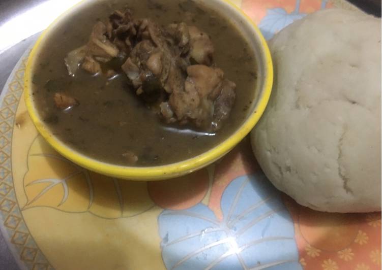 Oil free Pepper soup and pounded yam