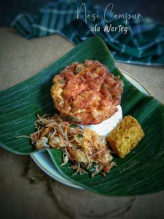 Foto resep Nasi Campur Warteg (telur dadar pedas+tumis bihun tongkol)
