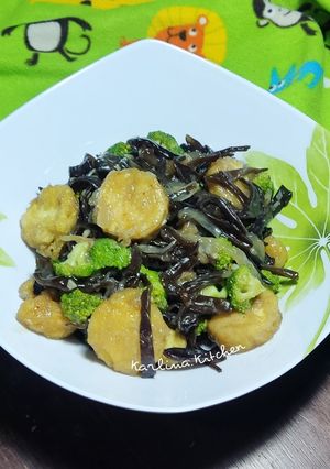 Foto resep Tumis Jamur Kuping Brokoli Tofu Saus Tiram