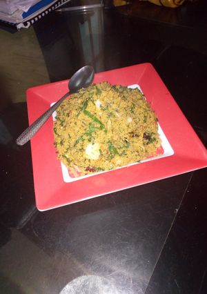 A picture of Jollop couscous wit spinach.