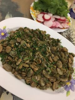 صورة لوصفة فول اخضر بالهليون
