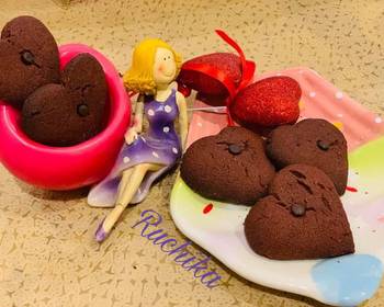 Easy Fast Cooking Heart shaped chocolate cookies Delicious Nutritious