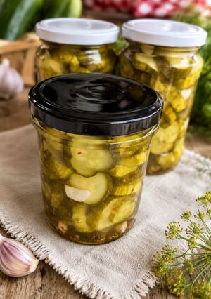 Zdjęcie przepisu Ogórki z chili.