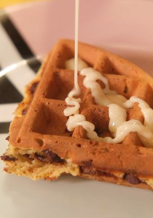 Una foto de Waffles con chispas de chocolate