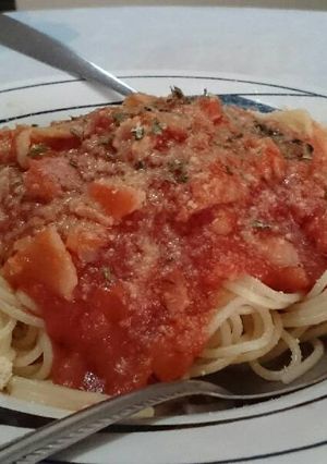 Una foto de Espaguetis a la Amatriciana (Spaghetti all’Amatriciana)