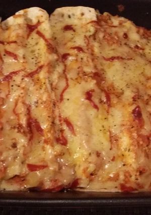 A picture of Sausage Enchiladas.