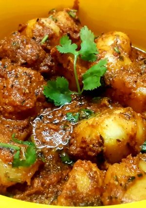 A picture of Kashmiri Dum Aloo.