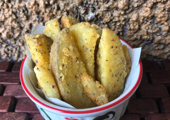Resep 106. Potato Wedges Versi Goreng yang Lezat
