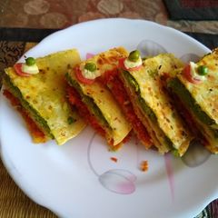 A picture of Tri colour paratha.
