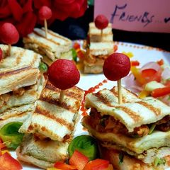 CHICKEN Tikkah Club sandwiches A picture of CHICKEN Tikkah Club sandwiches.