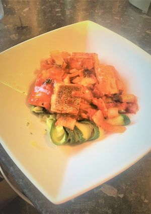 A picture of Salmon Pasta & Courgetti.