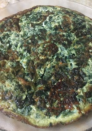 Una foto de Tortilla fácil de espinacas rellena c queso