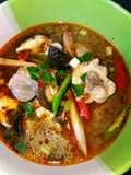 Tom Yum Soup with Chicken and Fresh Shiitake Mushrooms