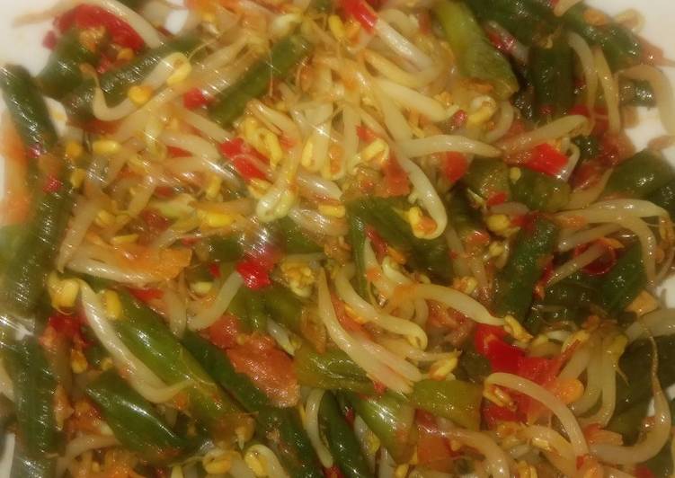 Tumis kacang panjang touge