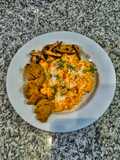 Arroz meloso con lomito de res y shiitake salteados