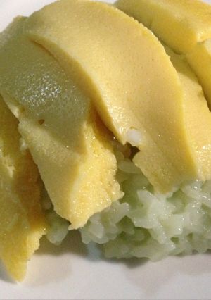 รูปของ ข้าวเหนียวมูนสังขยาใบเตย