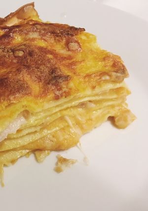 Foto di Lasagne con zucca, guanciale e scamorza affumicata
