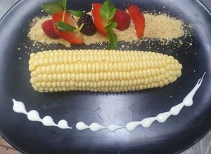 Una foto de Mousse de elote con rompope
