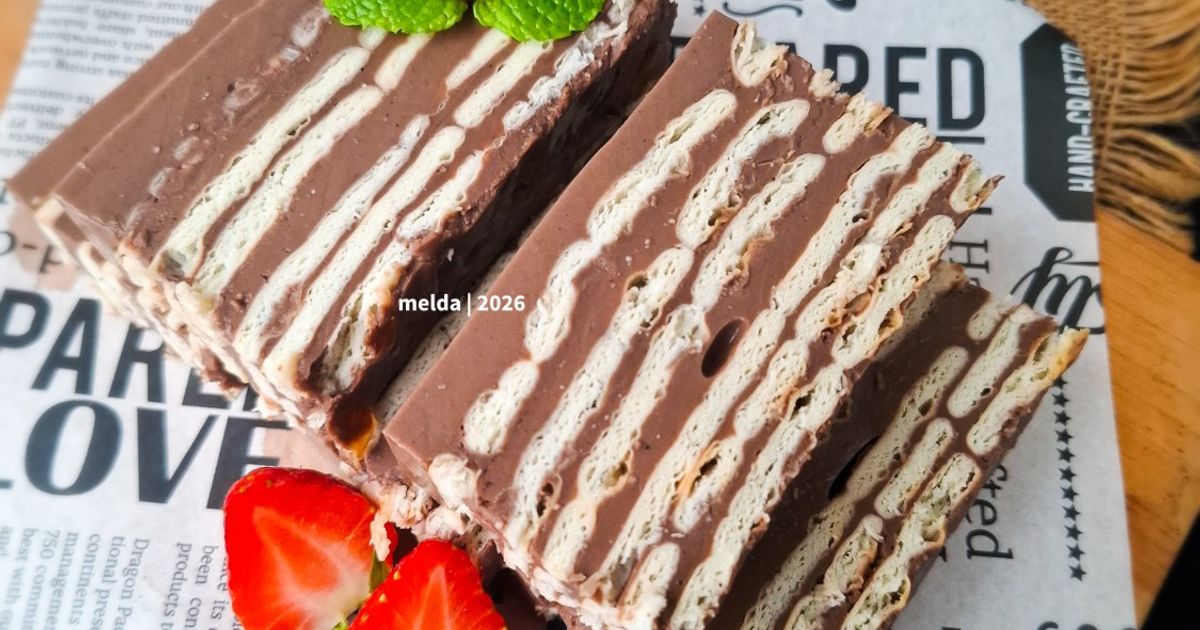 Puding Cokelat Lapis Cracker