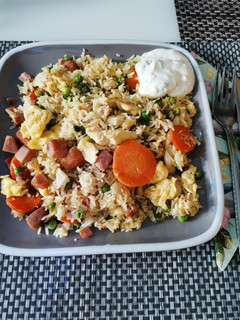 Sonkás - zöldséges - tojásos rizs recept fotója