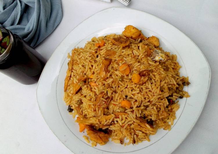 Jollof rice with smoked fish