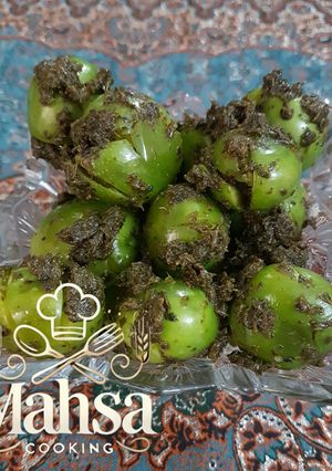 عکسی از دستور گوجه سبز و دلال