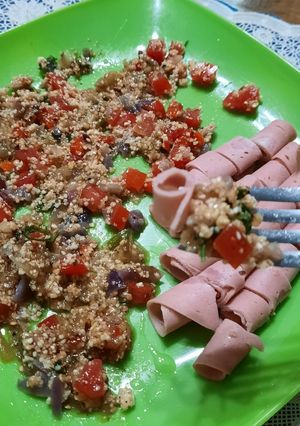 Una foto de Ensalada de trigo burgol