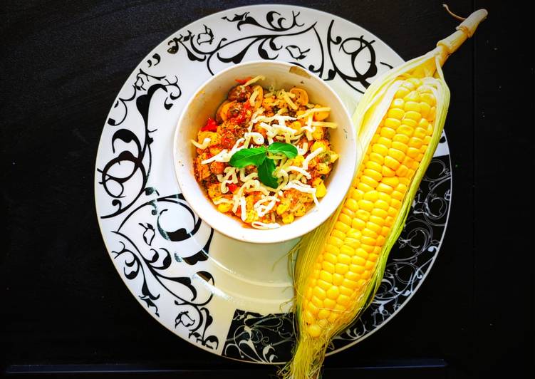 Cheese corn peanut salad