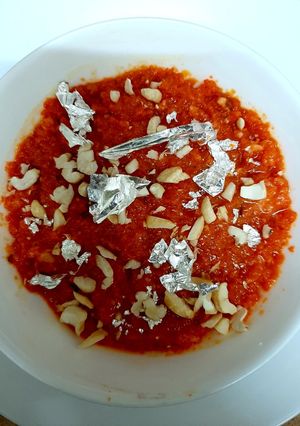A picture of Gajar Ka Halwa😊(Carrot Sweet Dish).