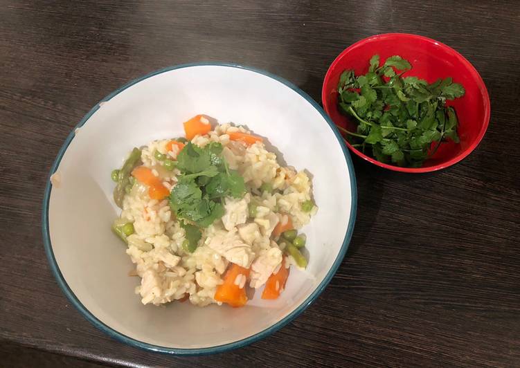 Easiest Way to Prepare Super Quick Homemade Chicken &amp; Spring Veg Risotto