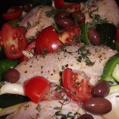 A picture of Chicken tray bake.