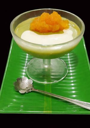 Hình của món SP.0409 - Pudding Matcha with Pineapple Jam & Fresh Cream.