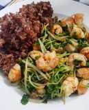 Eat clean - Tôm xào cải mầm và giá