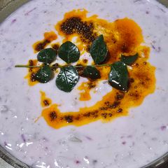 A picture of Beetroot cucumber Pachadi.